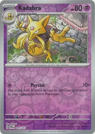 081/167 Kadabra Reverse Holo Twilight Masquerade Pokémon Card