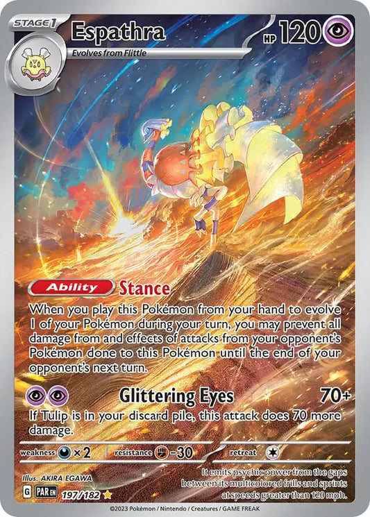 197/182 Espathra Paradox Rift Pokémon Card