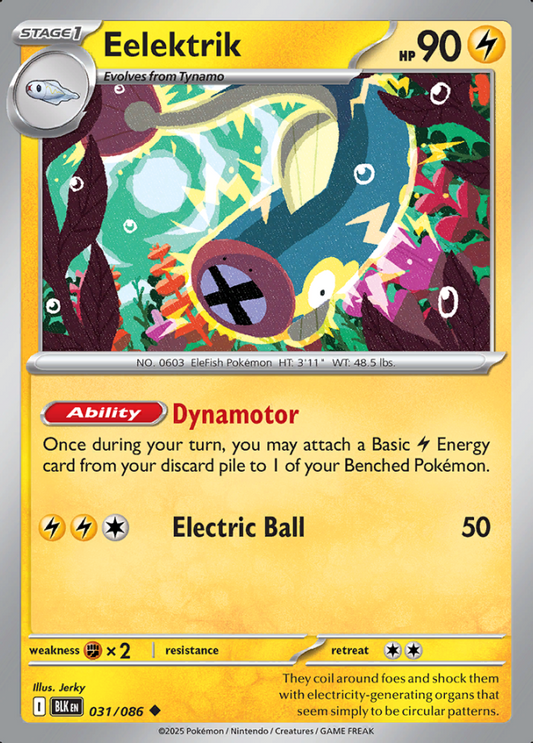 031/086 Eelektrik Black Bolt Pokémon Card