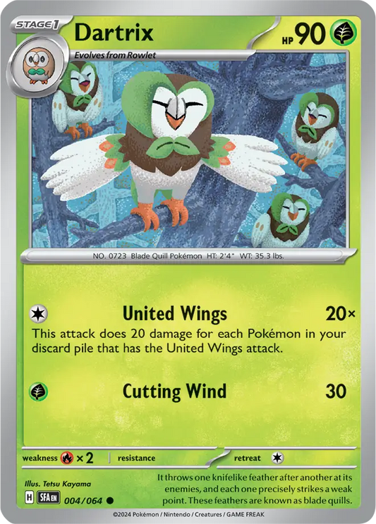 004/064 Dartrix Shrouded Fable Pokémon Card
