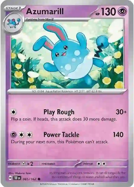 065/162 Azumarill Scarlet & Violet Temporal Forces Pokémon Card