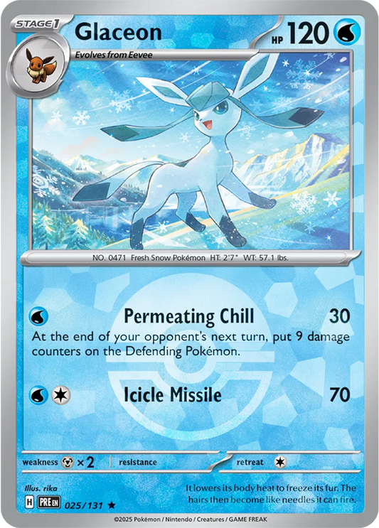 025/131 Glaceon Poke Ball Holo Prismatic Evolutions Pokémon Card