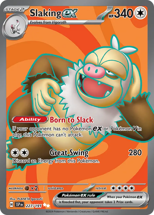 227/191 Slaking ex Surging Sparks Pokémon Card