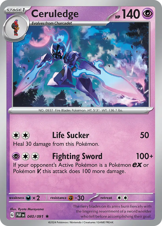040/091 Ceruledge Paldean Fates Pokémon Card