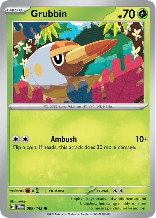 009/142 Grubbin Stellar Crown Pokémon Card