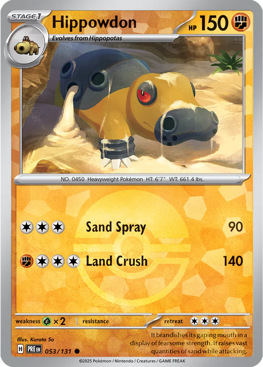 053/131 Hippowdon Poke Ball Holo Prismatic Evolutions Pokémon Card