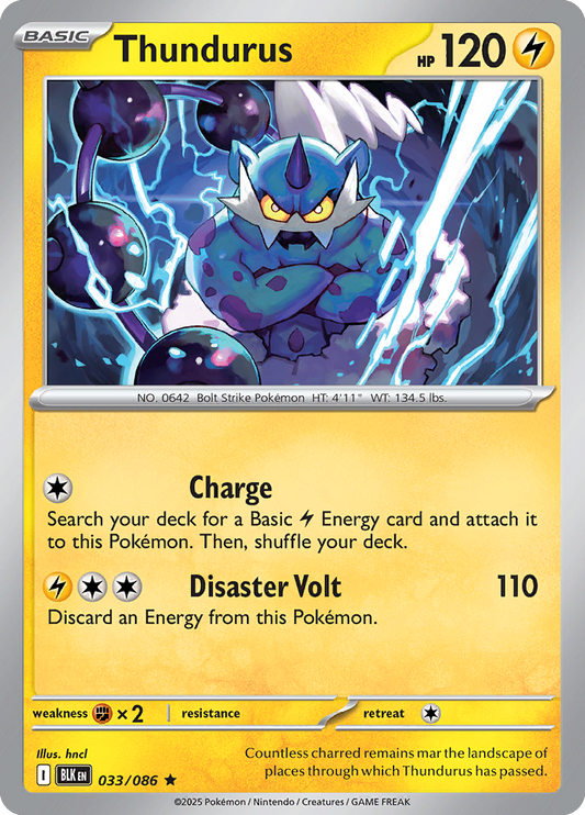 033/086 Thundurus Black Bolt Pokémon Card