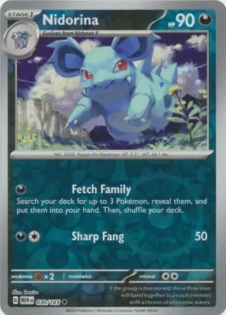 030/165 Nidorina Reverse Holo 151 Pokémon Card