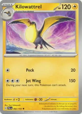 082/193 Kilowattrel Paldea Evolved Pokémon Card