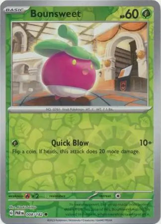 008/182 Bounsweet Reverse Holo Paradox Rift Pokémon Card