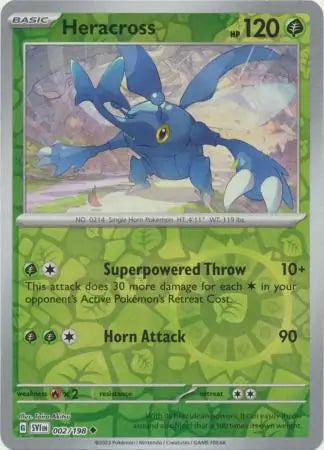 002/198 Heracross Reverse Holo Scarlet & Violet Base Set Pokémon Card