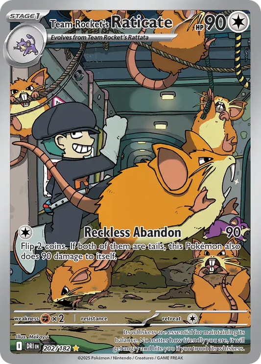 202/182 Team Rocket's Raticate Destined Rivals Pokémon Card