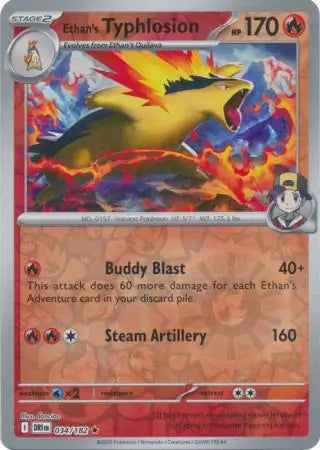 034/182 Ethan's Typhlosion Reverse Holo Destined Rivals Pokémon Card