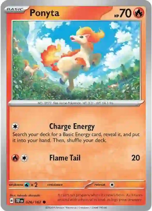 026/162 Ponyta Scarlet & Violet Temporal Forces Pokémon Card