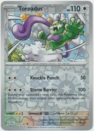 120/142 Tornadus Reverse Holo Stellar Crown Pokémon Card