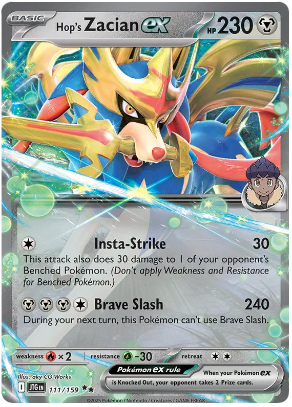 111/159 Hop's Zacian ex Journey Together Pokémon Card