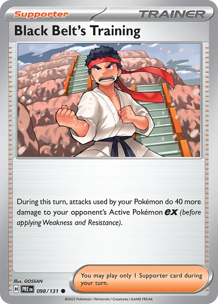 098/131 Black Belt's Training Prismatic Evolutions Pokémon Card
