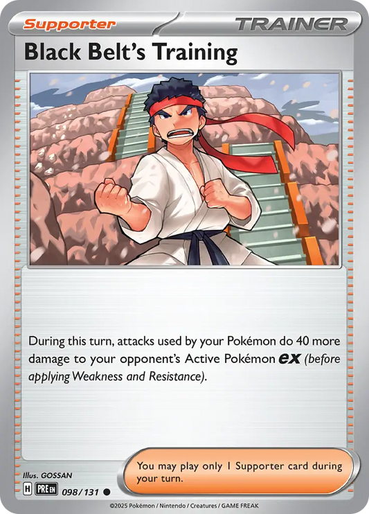 098/131 Black Belt's Training Prismatic Evolutions Pokémon Card