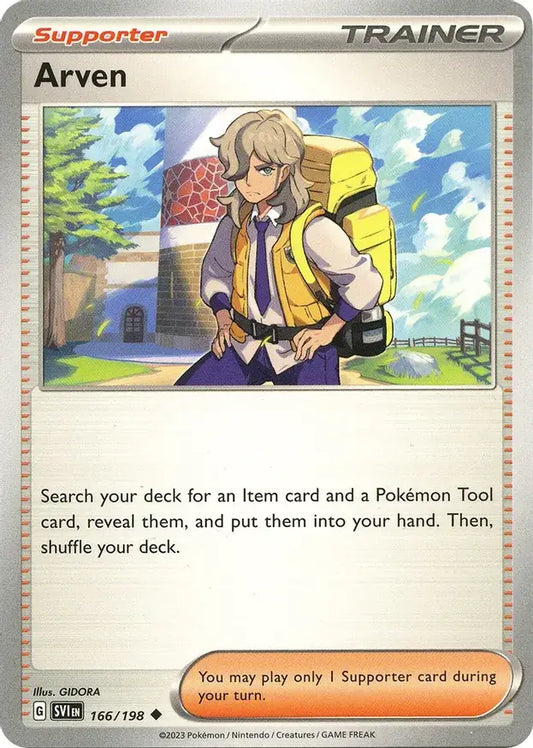 166/198 Arven Scarlet & Violet Base Set Pokémon Card