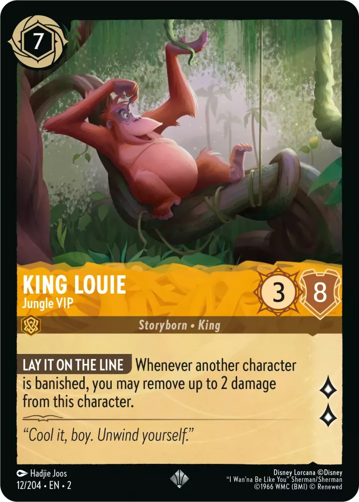 012/204 King Louie - Jungle VIP Disney Lorcana Rise Of The Floodborn Card