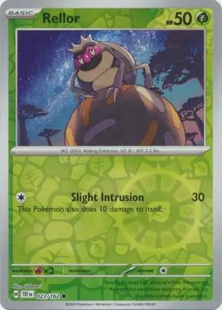 023/162 Rellor Reverse Holo Temporal Forces Pokémon Card