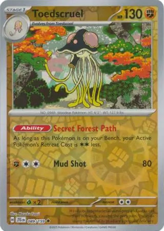 089/159 Toedscruel Reverse Holo Journey Together Pokémon Card