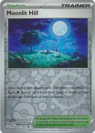 081/091 Moonlit Hill Reverse Holo Paldean Fates Pokémon Card
