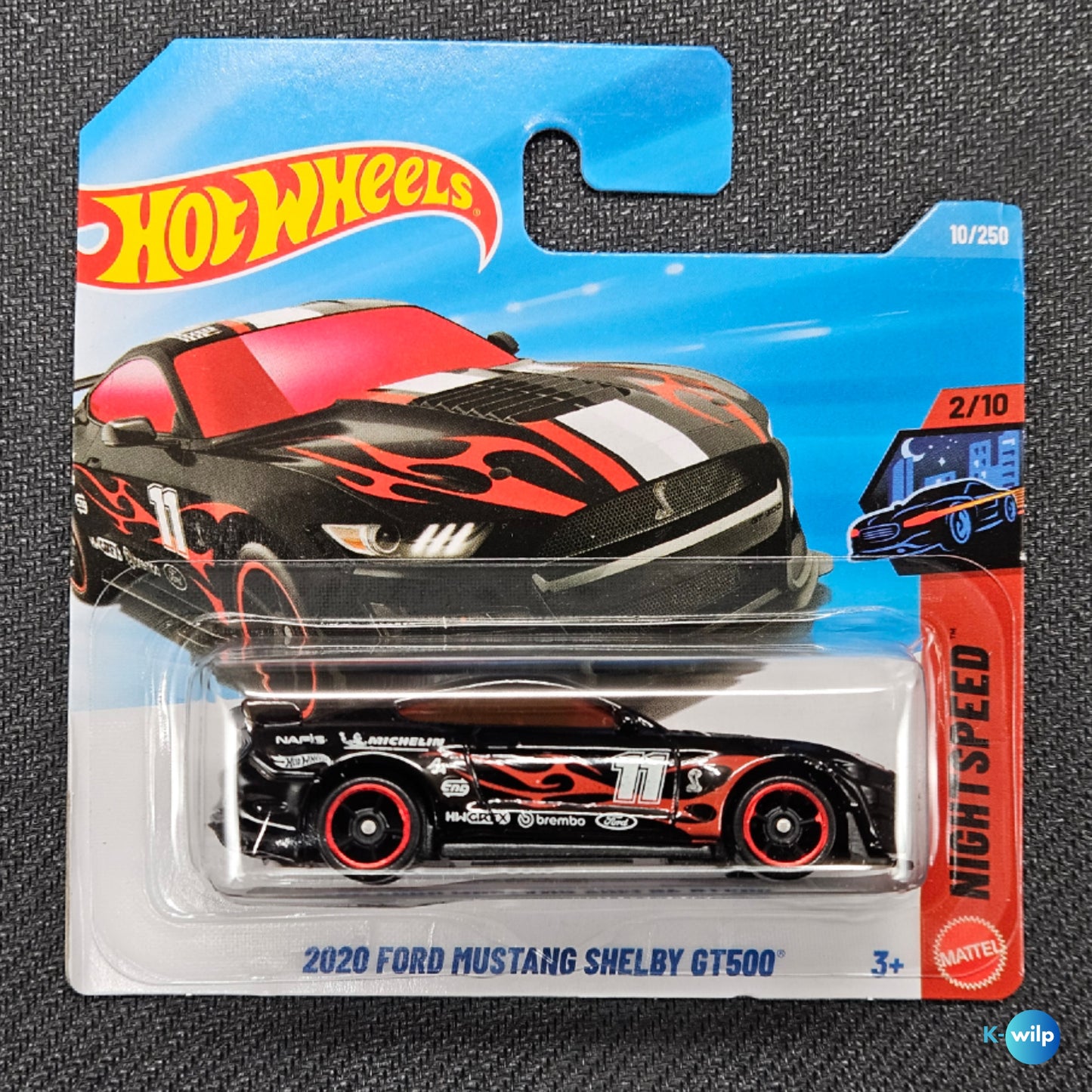 10/250 2020 Ford Mustang Shelby GT500 Night Speed 2026 Mainline Hot Wheels Short Card Mattel