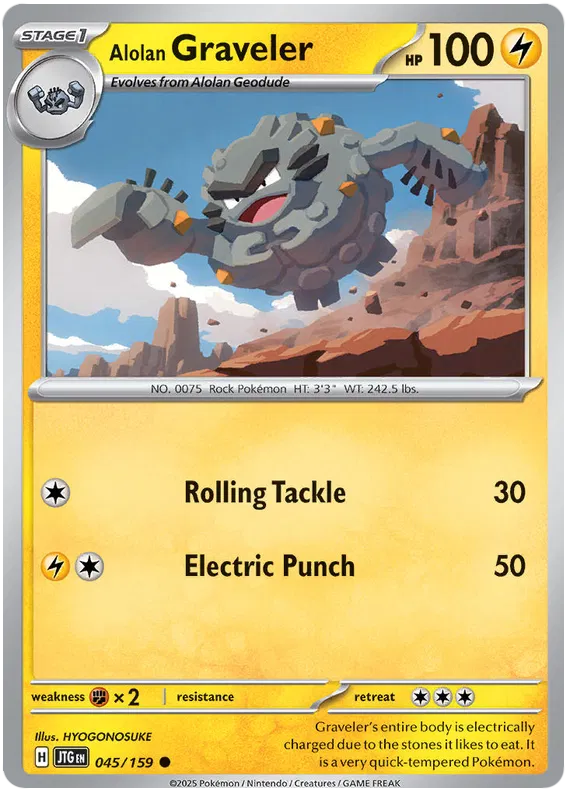 045/159 Alolan Graveler Journey Together Pokémon Card