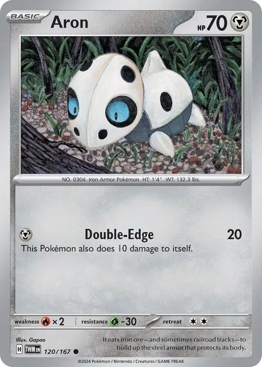 120/167 Aron Twilight Masquerade Pokémon Card