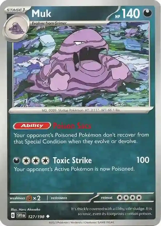 127/198 Muk Scarlet & Violet Base Set Pokémon Card