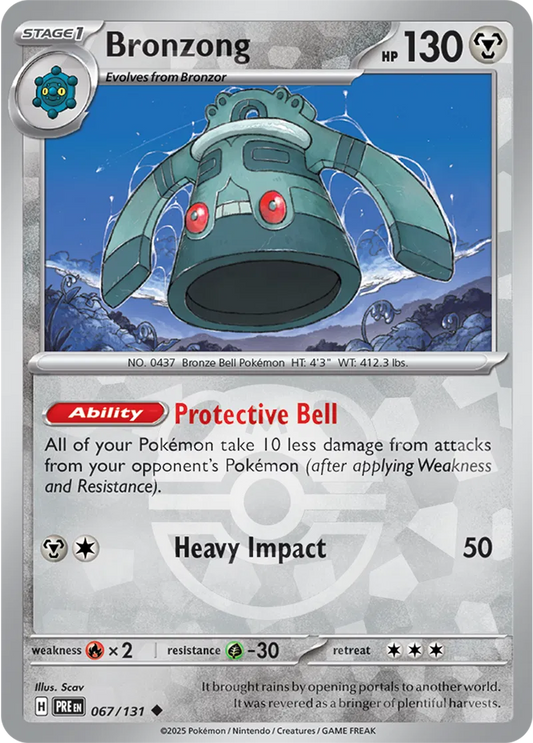 067/131 Bronzong Master Ball Holo Prismatic Evolutions Pokémon Card