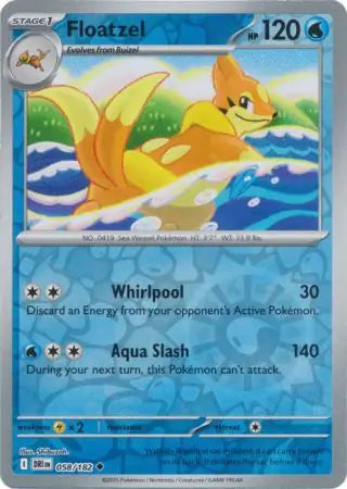 058/182 Floatzel Reverse Holo Destined Rivals Pokémon Card