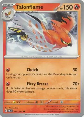 030/193 Talonflame Paldea Evolved Pokémon Card