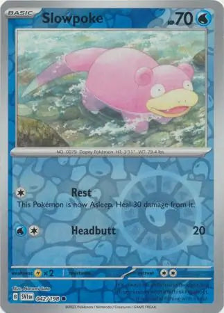 042/198 Slowpoke Reverse Holo Scarlet & Violet Base Set Pokémon Card