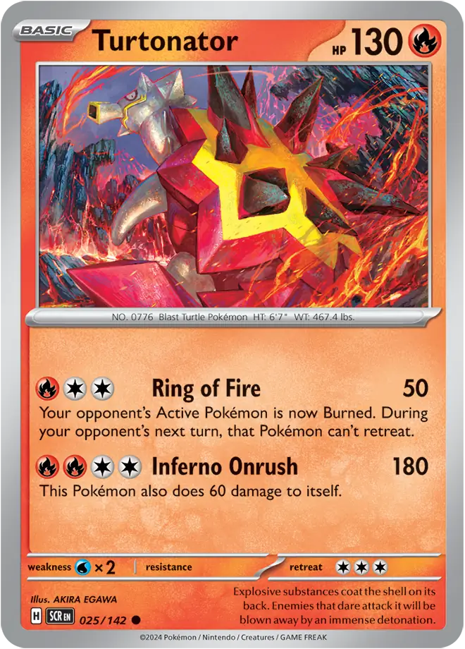 025/142 Turtonator Stellar Crown Pokémon Card