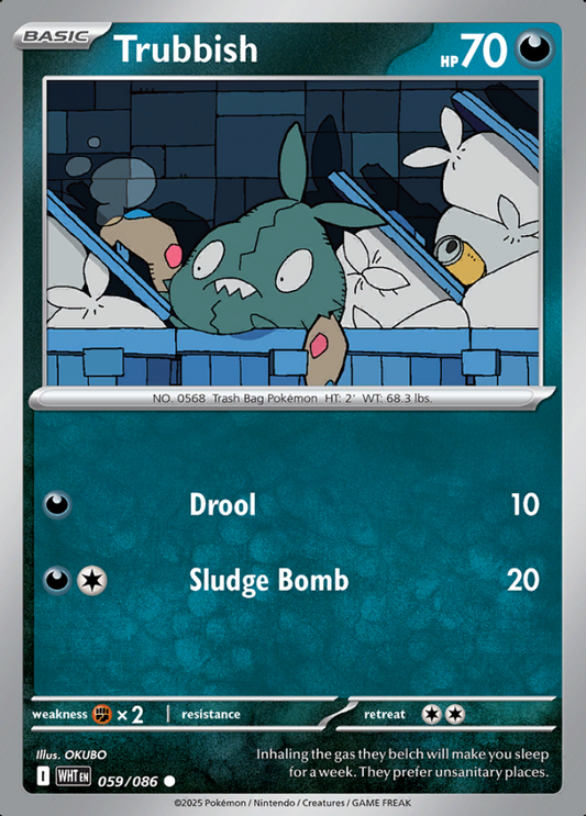 059/086 Trubbish White Flare Pokémon Card
