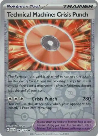 090/091 Technical Machine Crisis Punch Reverse Holo Paldean Fates Pokémon Card