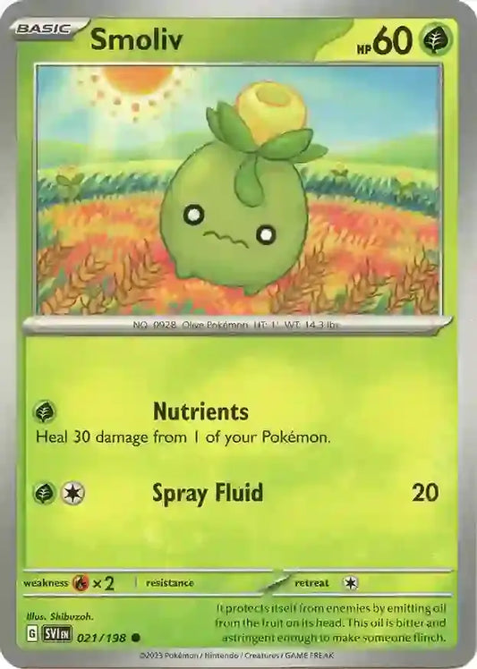 020/198 Smoliv Scarlet & Violet Base Set Pokémon Card