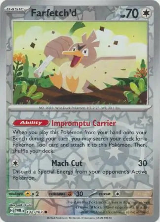 132/167 Farfetch'd Reverse Holo Twilight Masquerade Pokémon Card