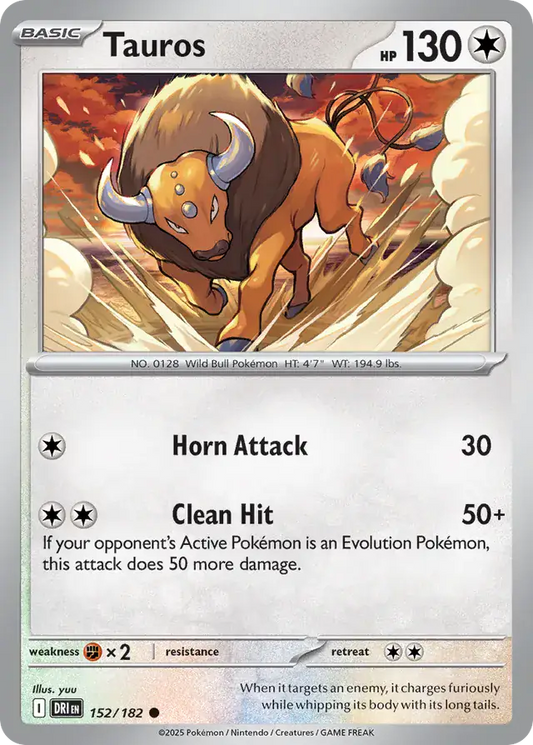 152/182 Tauros Destined Rivals Pokémon Card