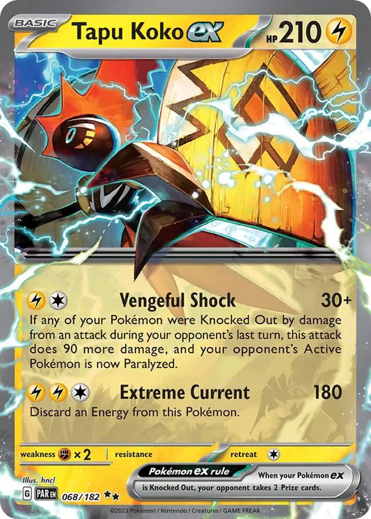 068/182 Tapu Koko ex Paradox Rift Pokémon Card