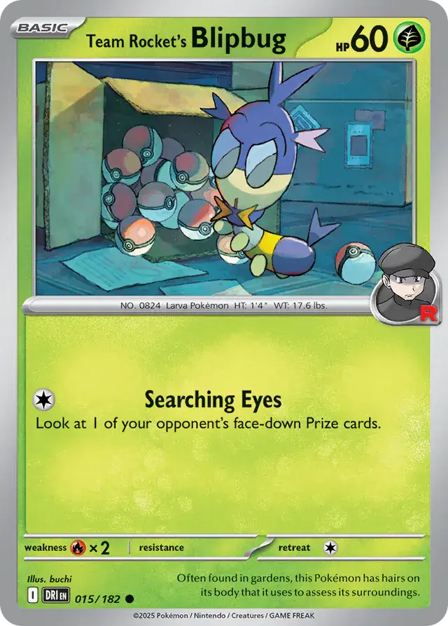 015/182 Team Rocket's Blipbug Destined Rivals Pokémon Card