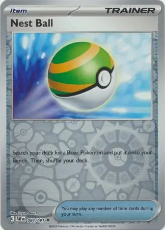 084/091 Nest Ball Reverse Holo Paldean Fates Pokémon Card