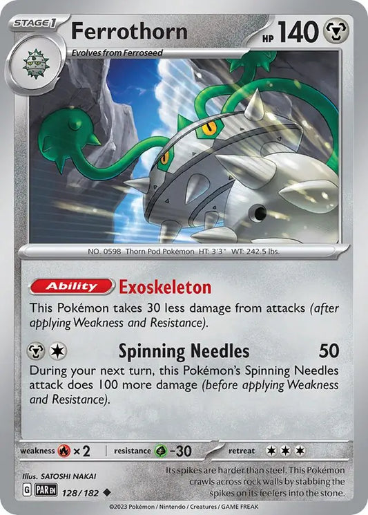 128/182 Ferrothorn Paradox Rift Pokémon Card