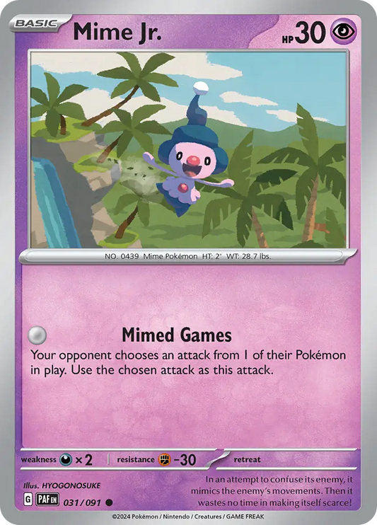 031/091 Mime Jr. Paldean Fates Pokémon Card