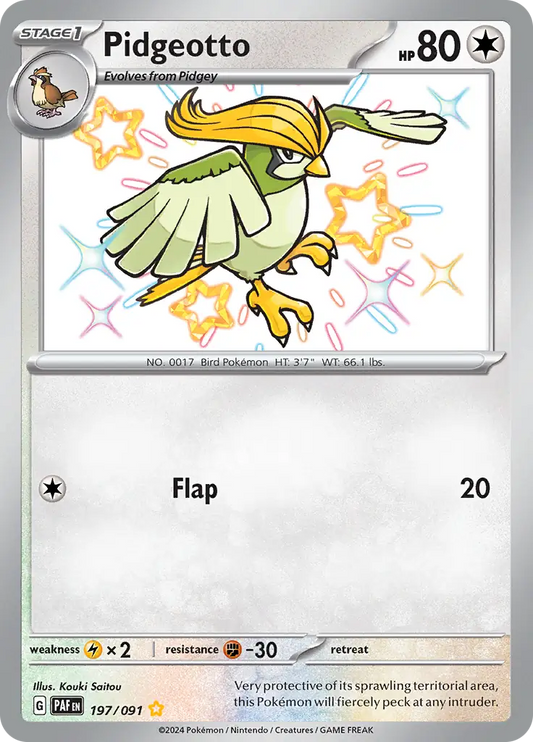 197/091 Pidgeotto Paldean Fates Pokémon Card