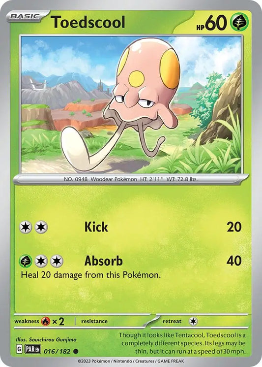 016/182 Toedscool Paradox Rift Pokémon Card