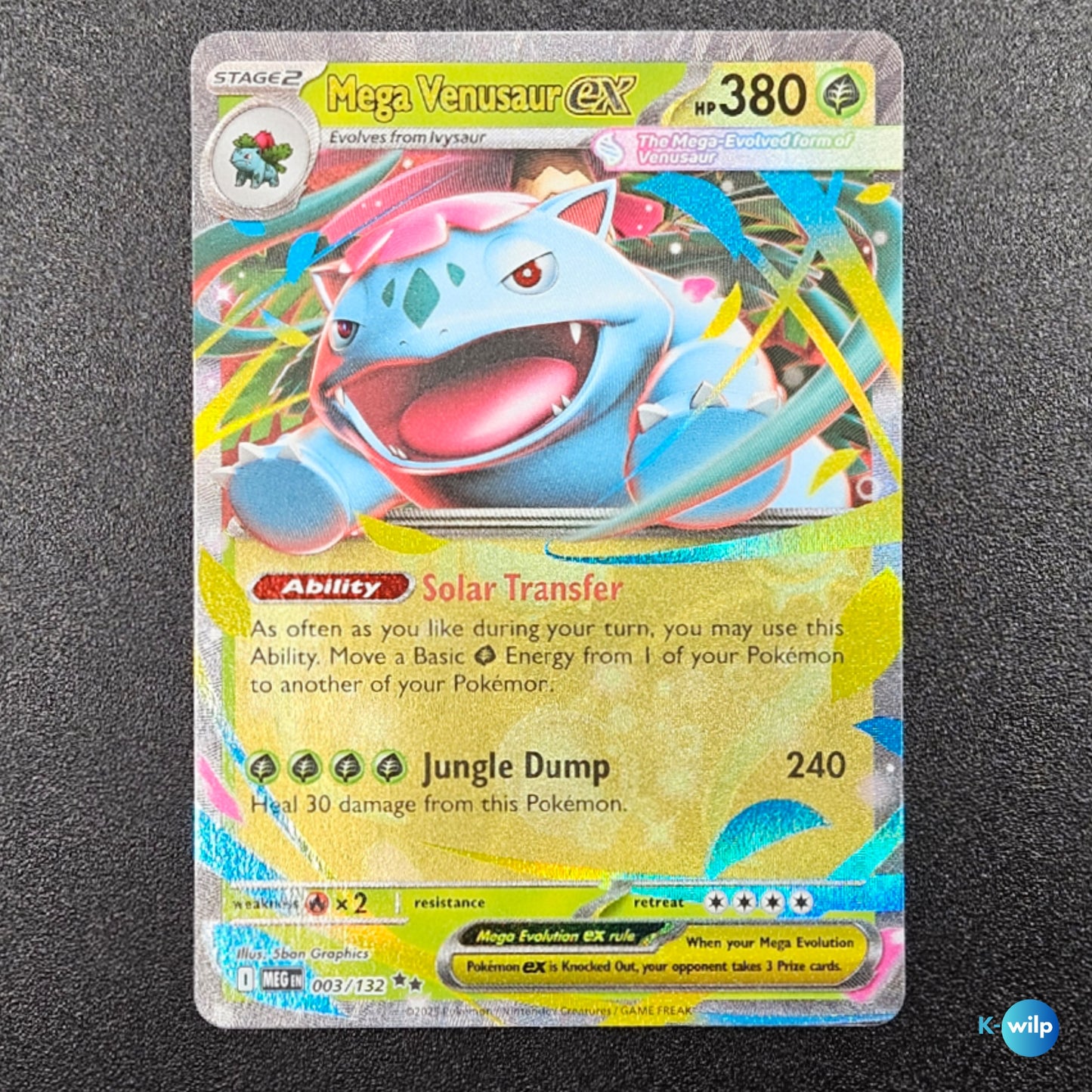 Mega Venusaur ex 003/132 Mega Evolution Holo Double Rare English Pokémon Trading Card