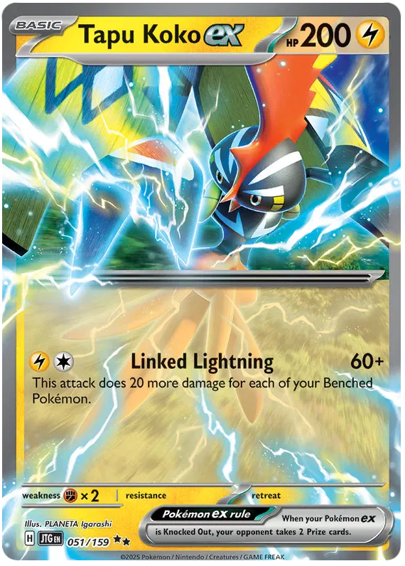051/159 Tapu Koko ex Journey Together Pokémon Card